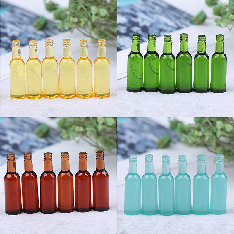 Thumbnail: 1 Set 1/12 Miniature Wine Bottles Dollhouse Kitchen Accessories - Mini Dolls Hou
