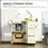Thumbnail: Drop-leaf Kitchen Island with Wheels Utility Storage Cart with Drawers & Cabinet