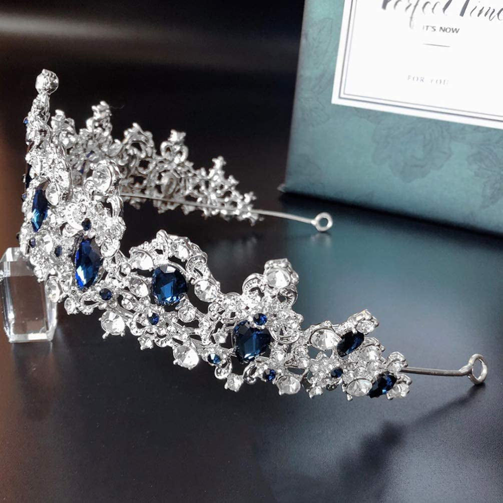 Vintage Baroque Crown Queen Crown Bridal Wedding Rose Gold Rhinestone Tiaras Cos