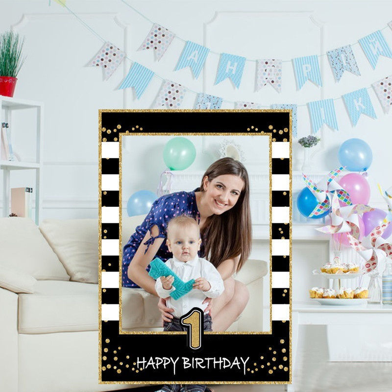 Thumbnail: 16th-60th Birthday Photo Booth Frame Props ONE Year Old Party Decoration Prop