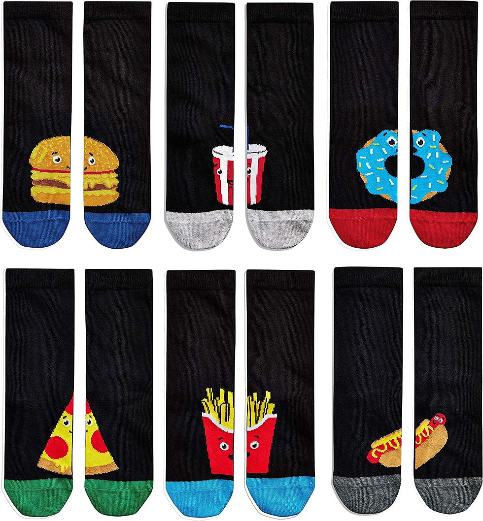 Thumbnail: 10 Pack Mens Breakfast Design Socks Size 6-11 Bacon Sausages Eggs Novelty Gift