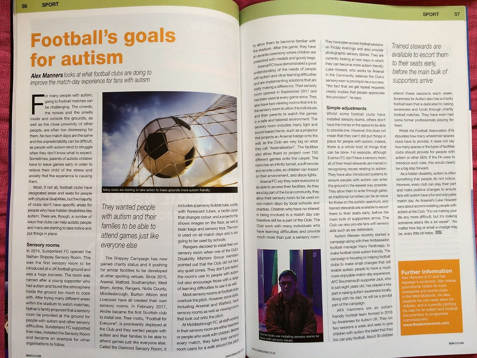 SEN Mag Autism & Football Article