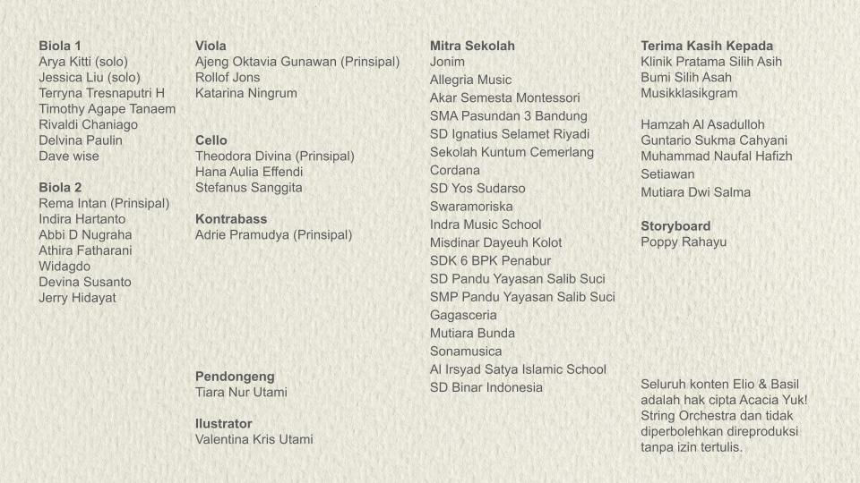 Credits. Kudos to everyone!