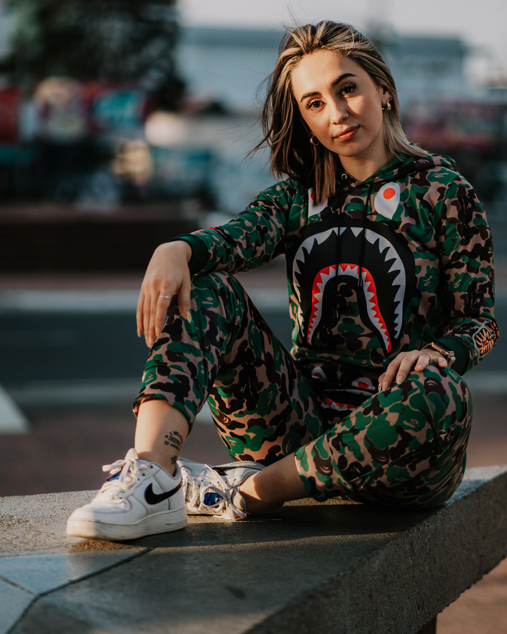 Hoodie Babe Green/Brown