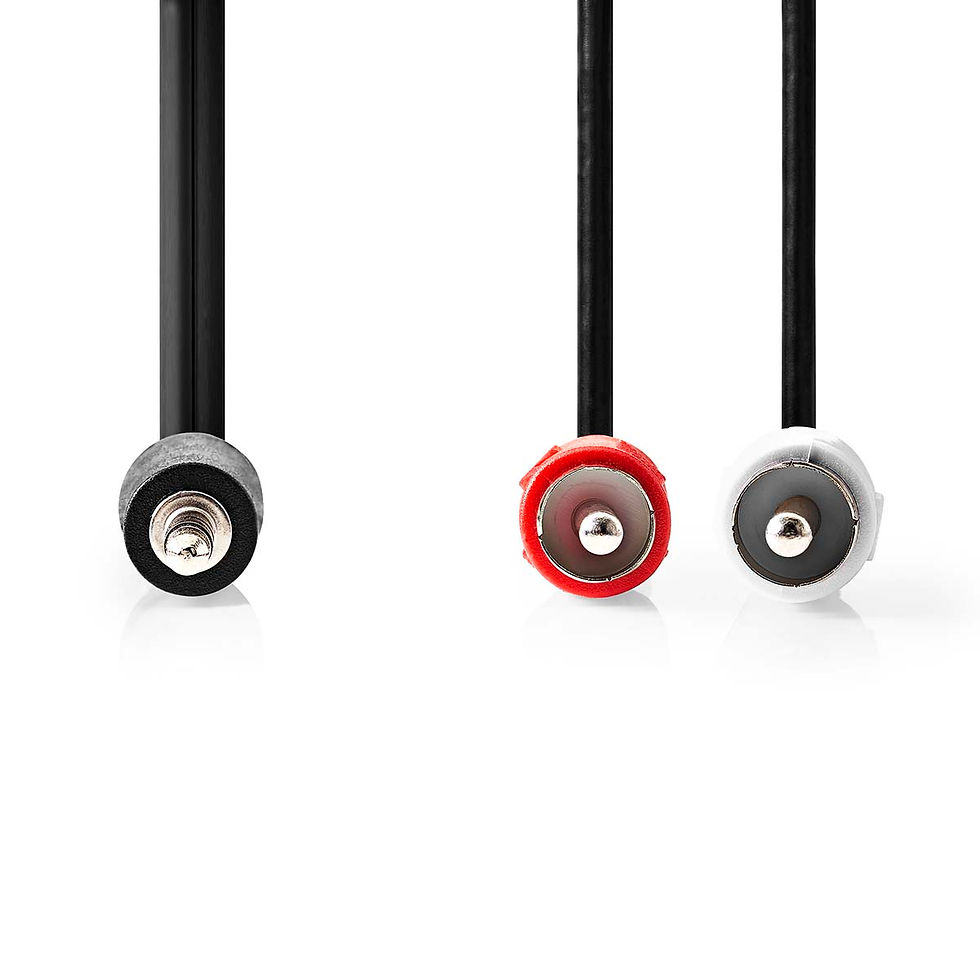 Thumbnail: Stereo audiokabel 2 x cinch (m)  -  jack (m) 3.5mm