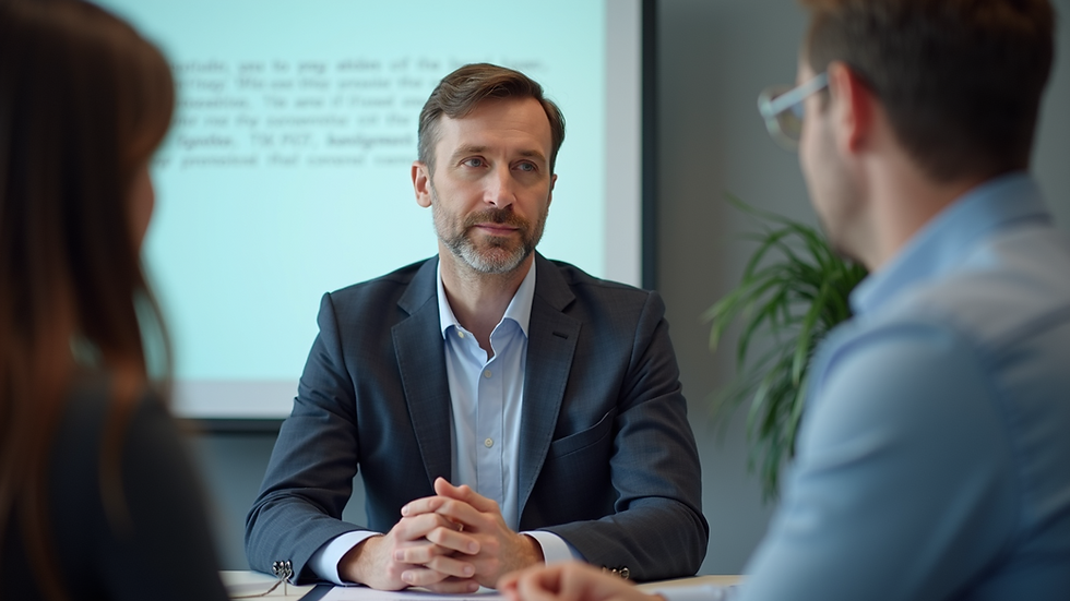 Eye-level view of a consultant leading a soft skills training session