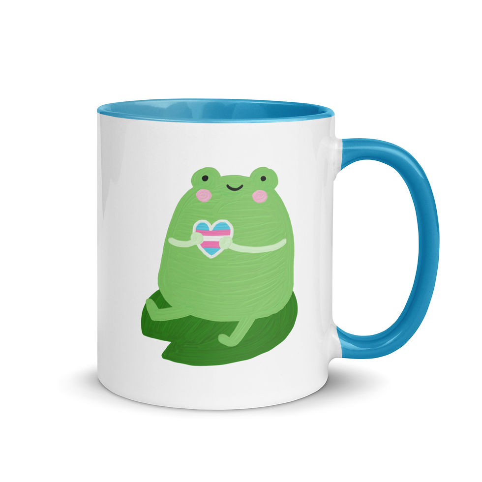 Thumbnail: Trans flag frog mug