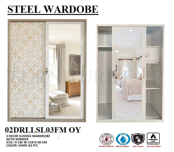 STEEL SLIDING WARDROBE 02DRLLSL03FM OY