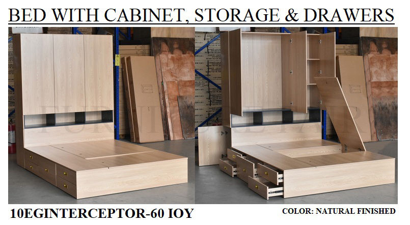 BED WITH CABINET, STORAGE & DRAWER 10EGINTERCEPTOR-60 IOY