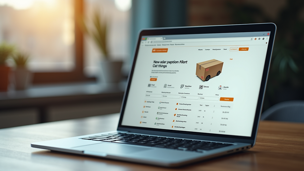 Close-up view of a laptop screen showing a parcel tracking webpage