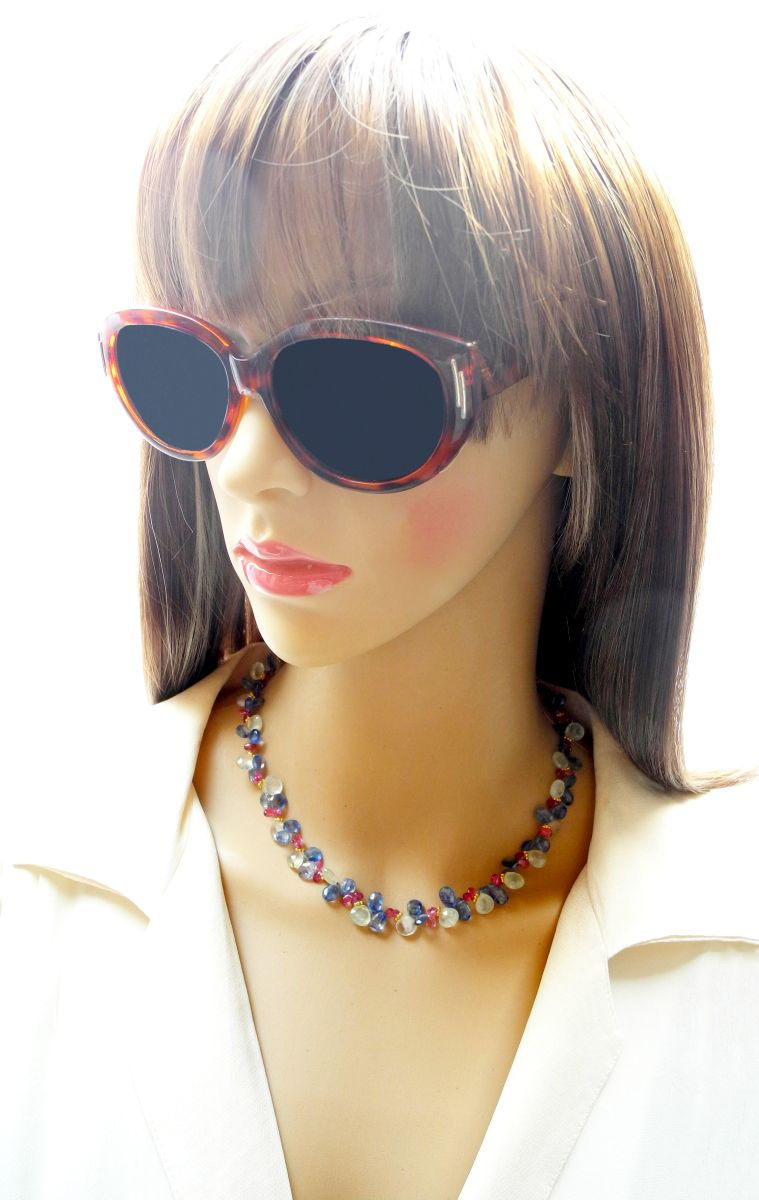 Thumbnail: Gentle Mix of Blue Kyanite & Pink Tourmaline Necklace