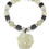 Thumbnail: Large Celadon Jade Dragon Disc Graces Onyx, Silver & Jade Necklace