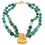 Thumbnail: Peruvian Opal Double Strand Necklace with Antique Afghan Gold Pendant