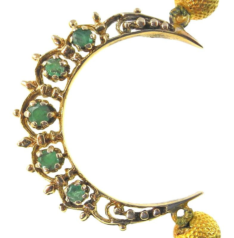 Thumbnail: Emeralds & Gold Multi-Strand Necklace & Antique Gold/Emerald Moon
