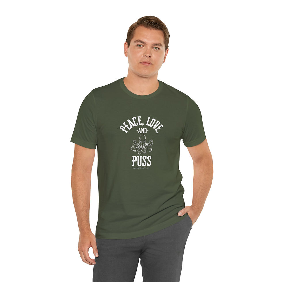 Thumbnail: Peace, Love, and Puss vintage unisex t_shirt