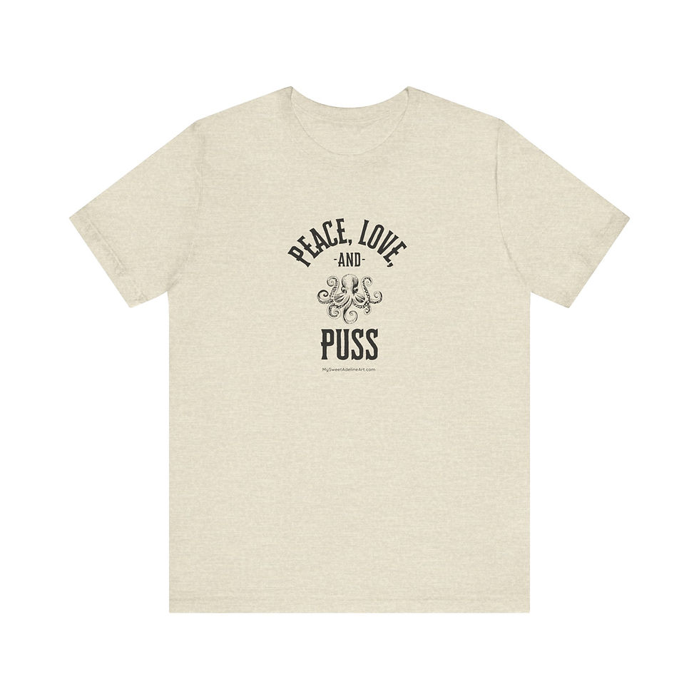 Thumbnail: Peace, Love, and Puss vintage unisex t-shirt