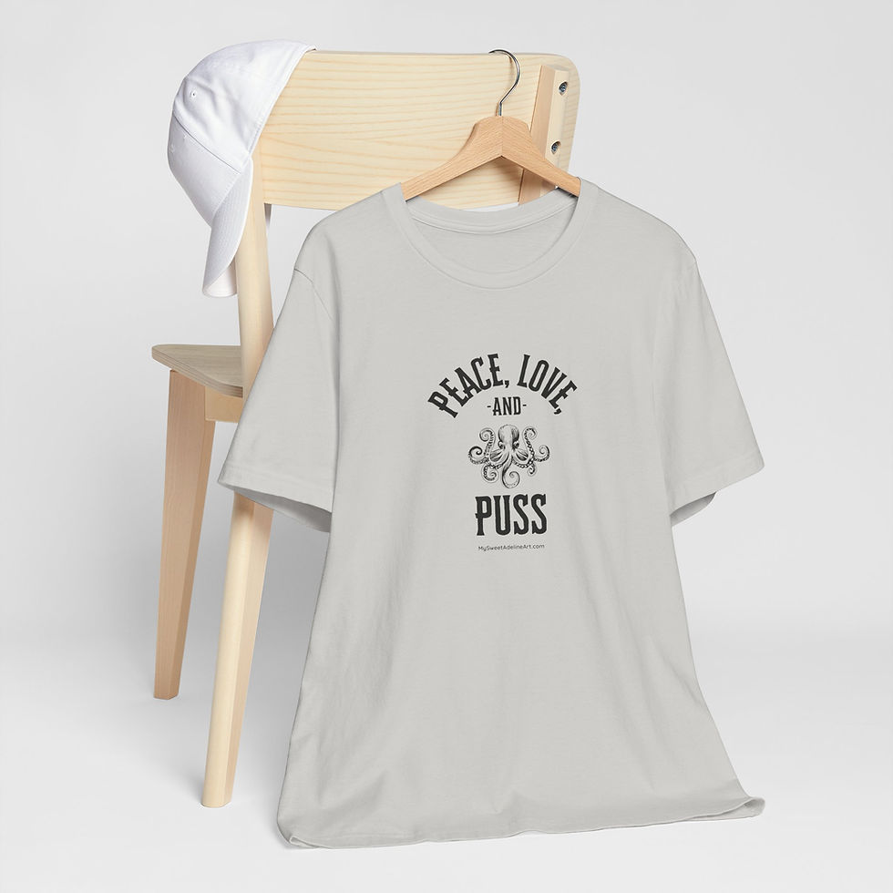 Thumbnail: Peace, Love, and Puss vintage unisex t-shirt