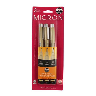 Pigma Micron 3 Piece Set-Black