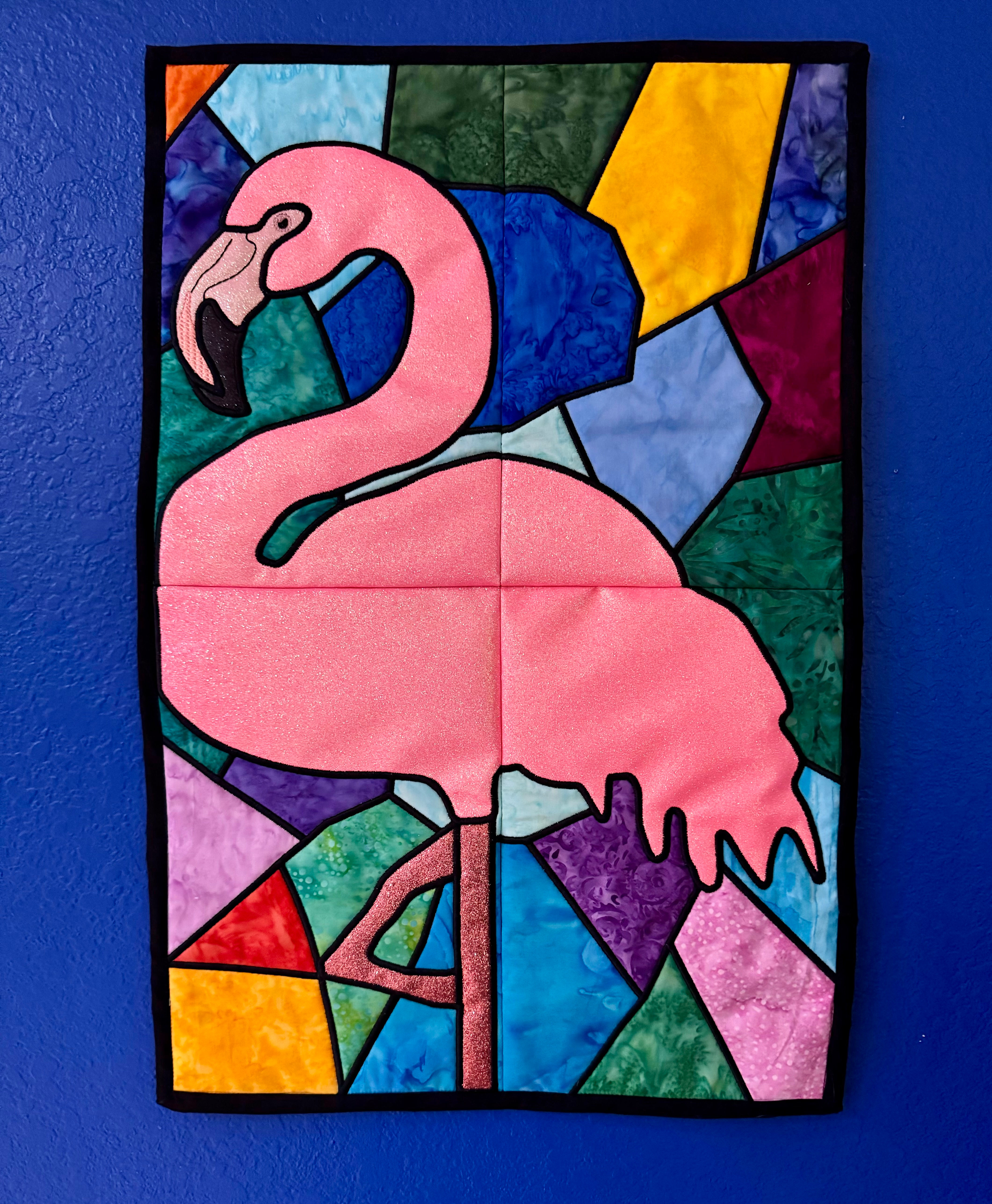 Stained Glass Flamingo