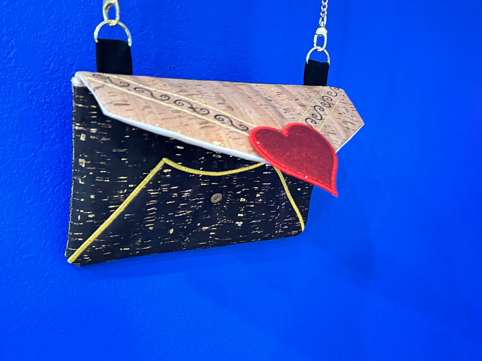 Thumbnail: Envelope Cork Purse Embroidery Pattern