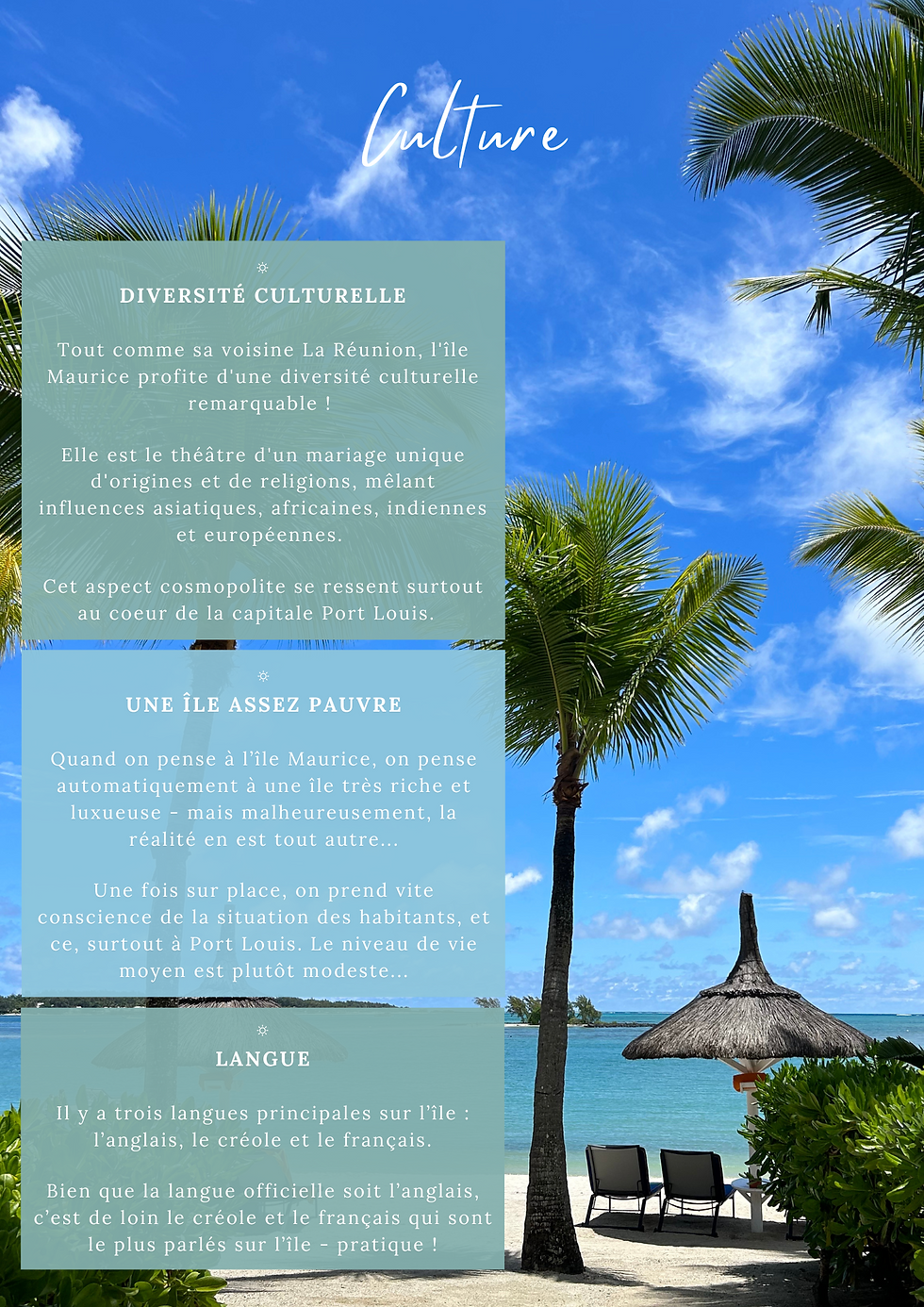 Quelle langue est parlée à l'île Maurice ?