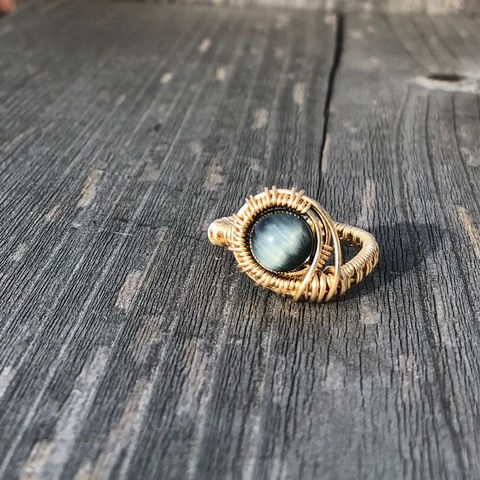 "Blue Tiger Eye Ring" by Geneen Fadden