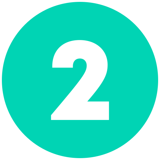 Number 2, on green circle background, indicating the second item.