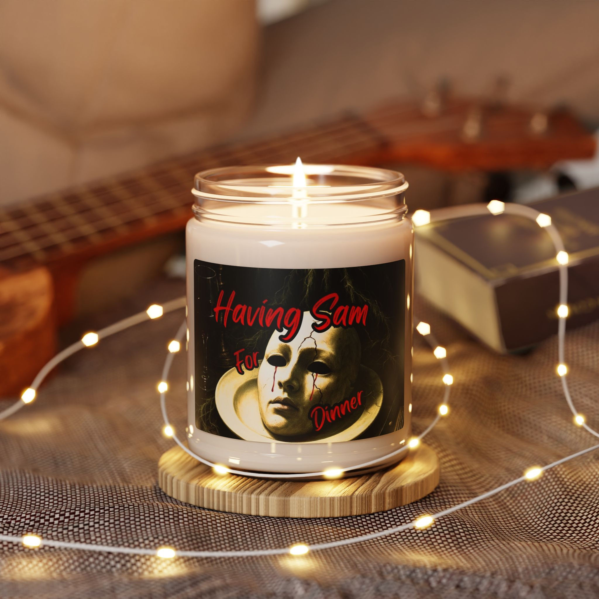 Horror Movie Candle — "Having Sam for Dinner" 9oz Soy Scented Jar