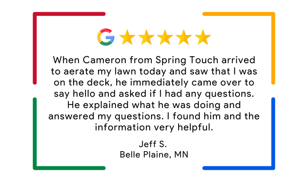 5 Star Lawn Care Review - Spring Touch Lawn & Pest Control