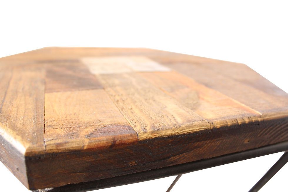Thumbnail: Hexagonal Scrap wood night stand by Studio ORYX