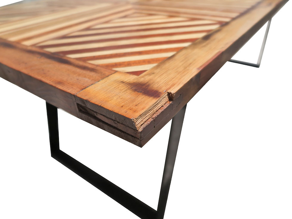 Thumbnail: Reclaimed wood and Vintage Door Table By Studio ORYX