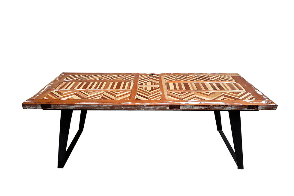 Thumbnail: Reclaimed wood and Vintage Door Table By Studio ORYX