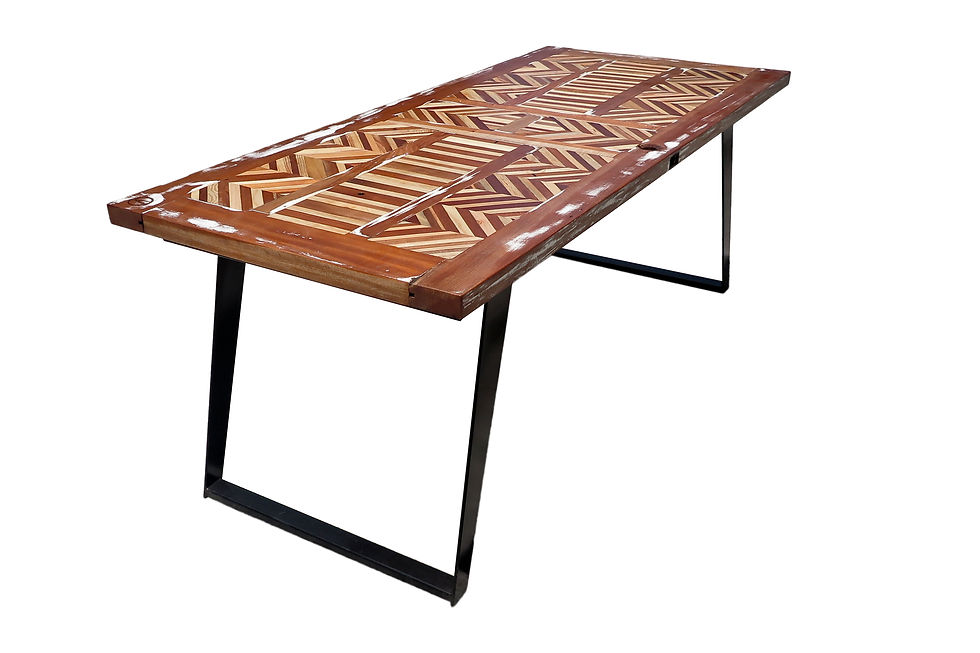 Thumbnail: Reclaimed wood and Vintage Door Table By Studio ORYX