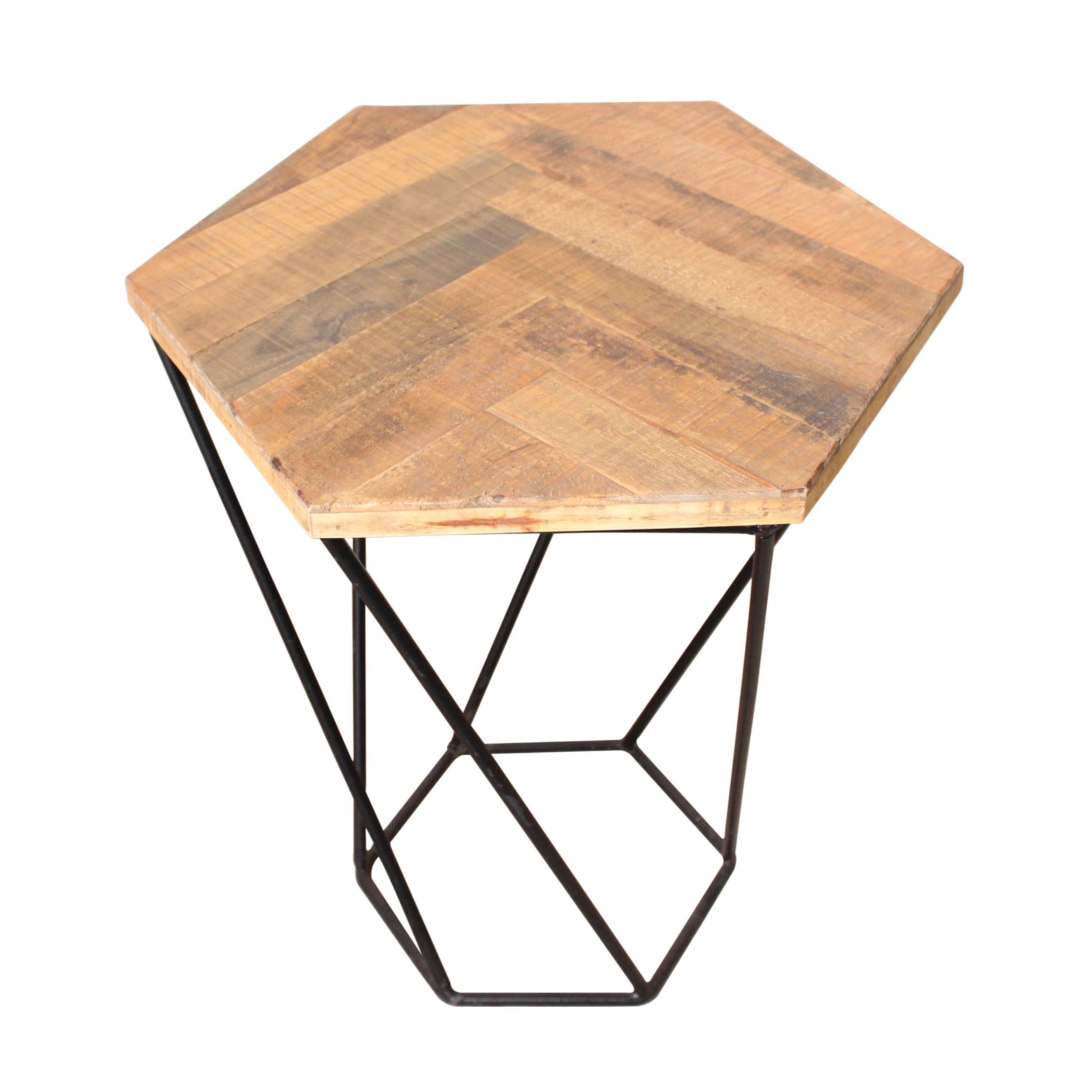 Hexagonal Scrap wood night stand by Studio ORYX