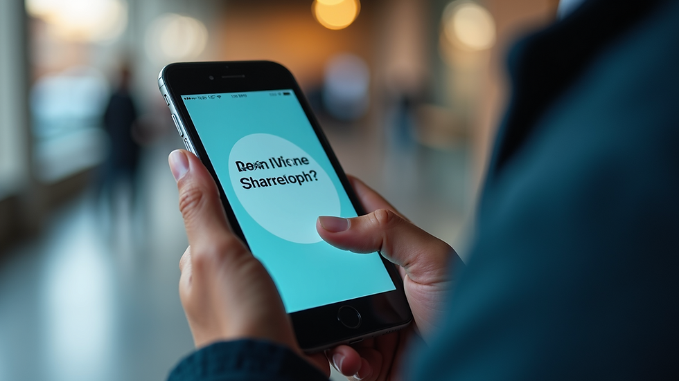 Close-up view of a smartphone screen displaying a personalized marketing message