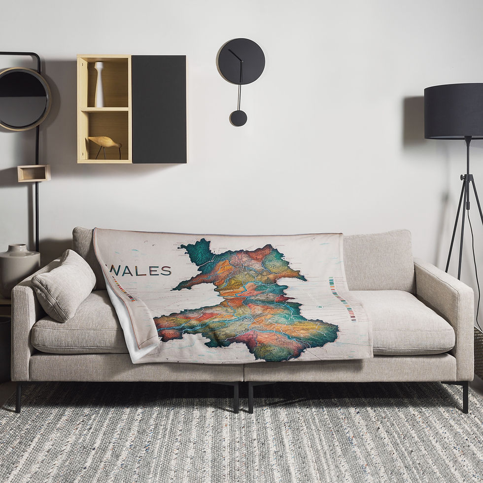 Thumbnail: The Map of Wales - Throw Blanket