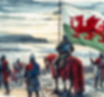 The red dragon of Wales dates back to Roman times. Roman cavalry units carried a standard known as the ‘draco’, or dragon. This took the form of a metal dragon’s head with an open mouth, through which the wind would blow. The body of the dragon was made up of a tube of fabric, rather like a modern wind sock. The banners were used to serve as markers on which the riders formed into different formations, and to give orders by means of some vigorous waving.