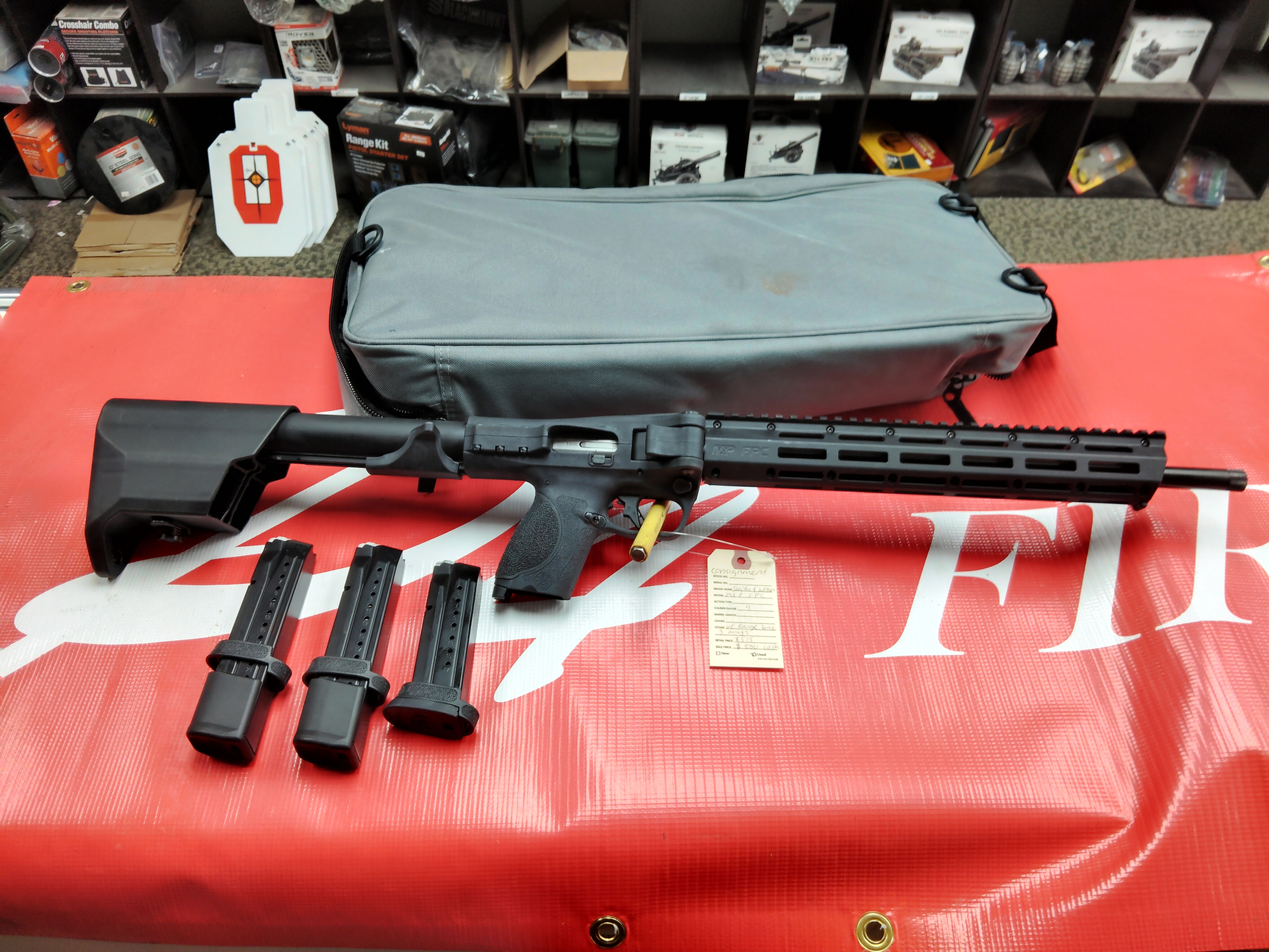 CONSIGNMENT: USED SMITH & WESSON M&P FPC 9MM WITH RANGE BAG AND 3 MAGS