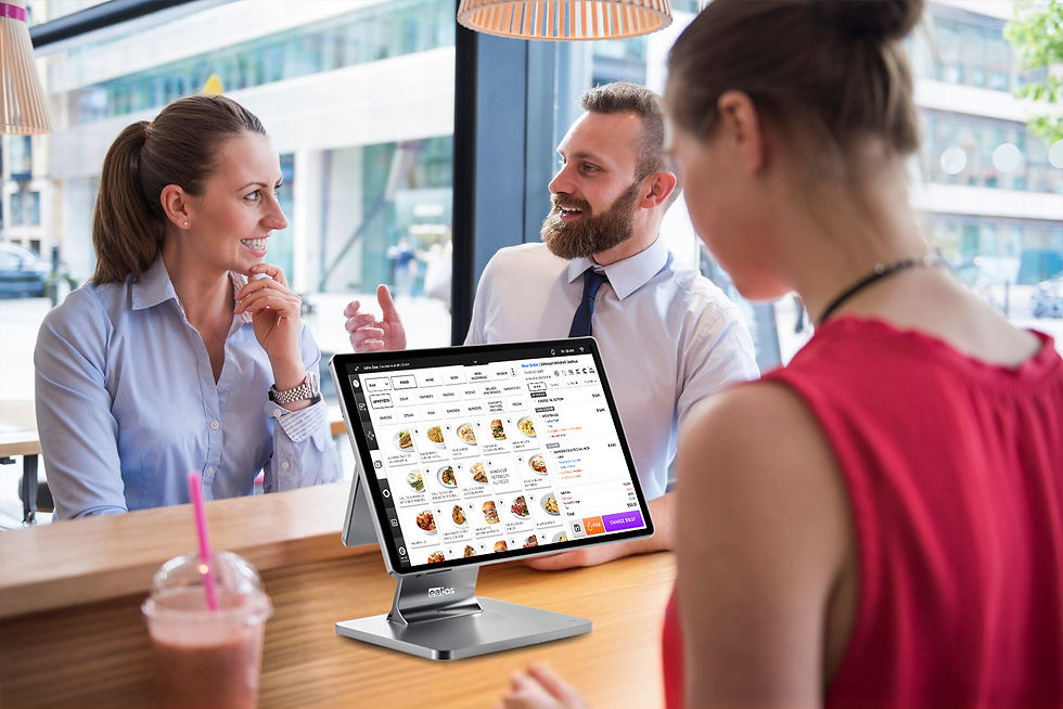 a person using eatOS point of sale system