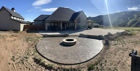 Fire pit design in progress by Verdante Landscape & Hardscape Co., Kuna, Idaho