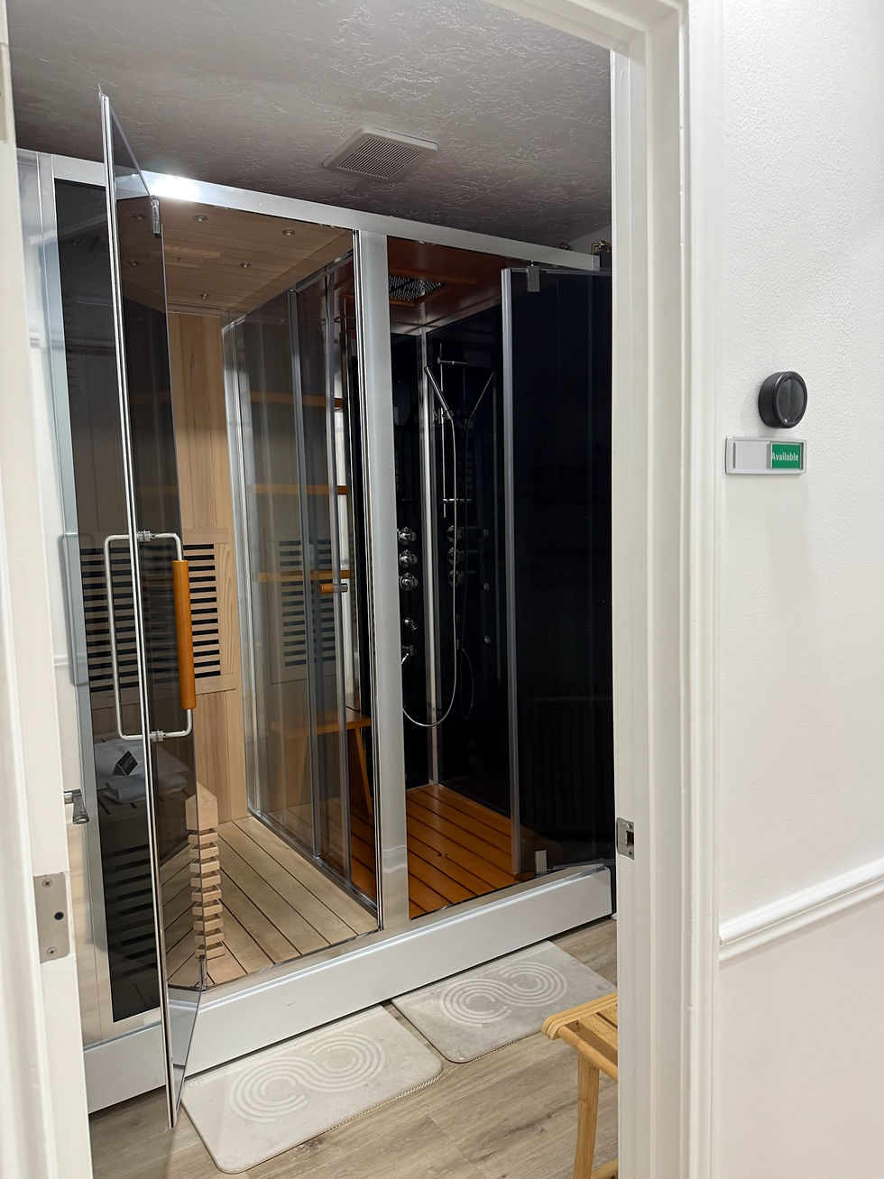 Sauna and Steam Shower at Serenity Sips Cafe Spring Texas