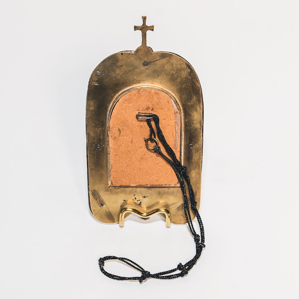 Miniatura: Reliquiario con portici e in bronzo e peltro