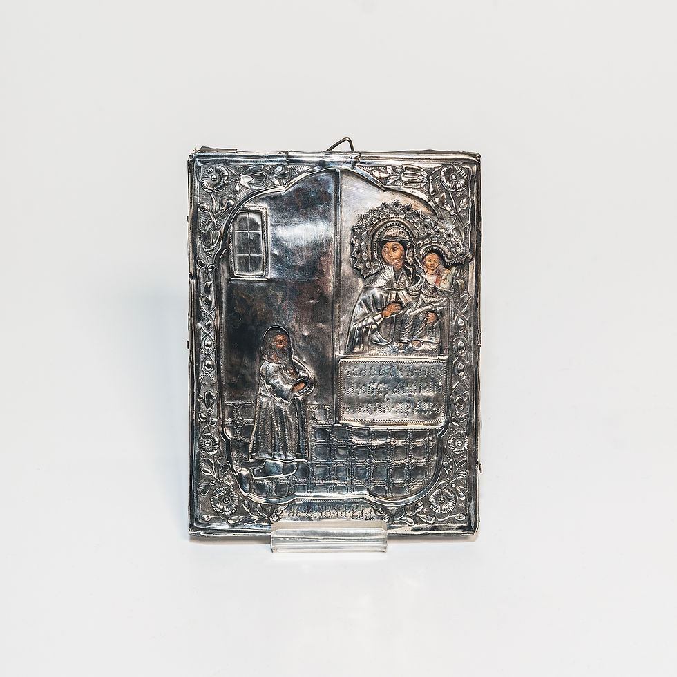 Piccola icona in argento russo 84 zolotnik