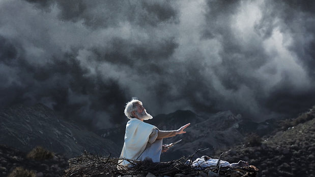 Abraham at the altar beneath a stormy sky, from The Son of Abraham