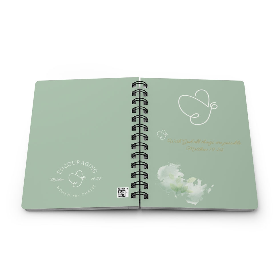 Thumbnail: Sage Butterfly spiral notebook with Matthew 19:26
