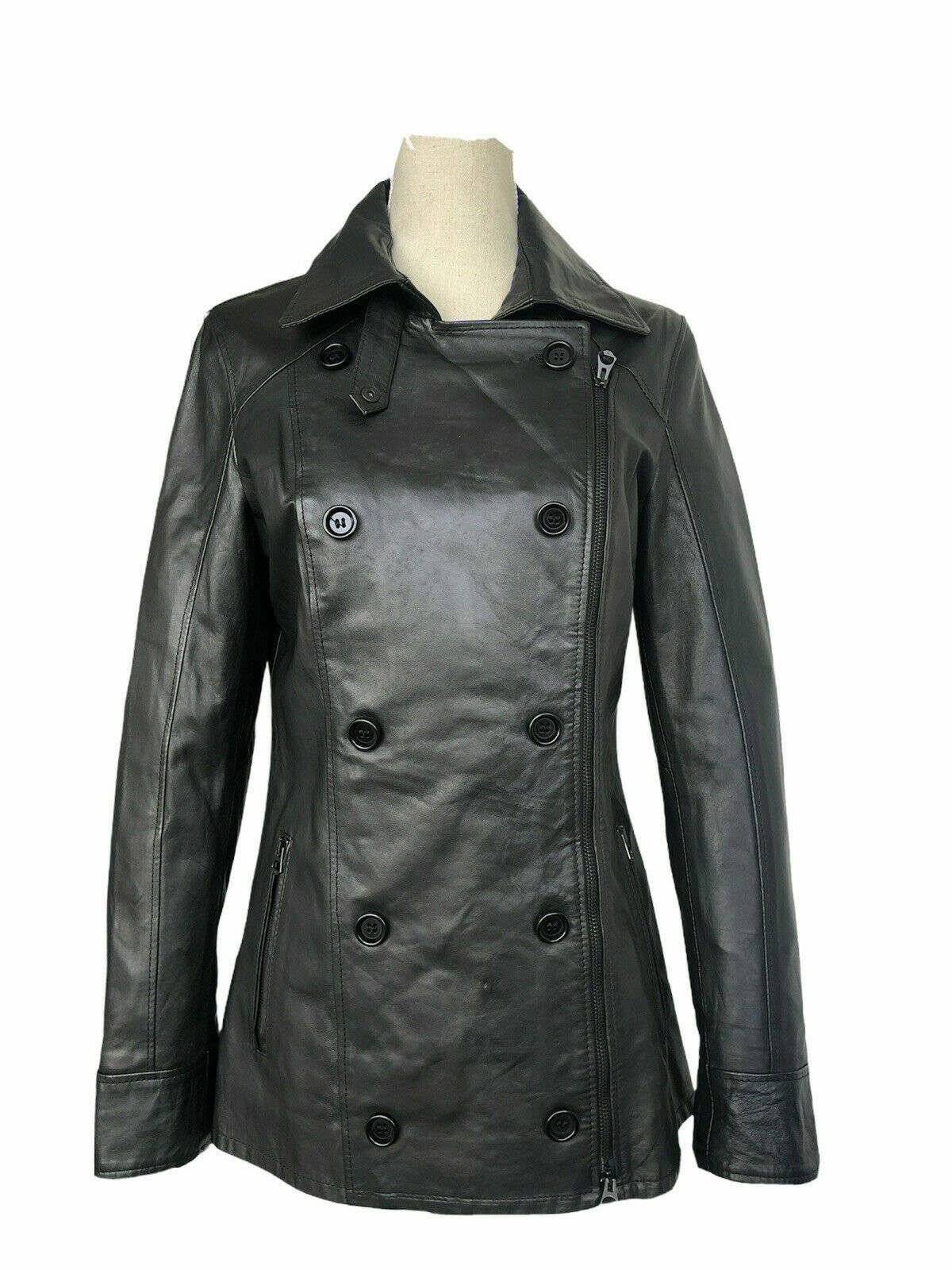 NEU Lederjacke Damen Echt Leder Lammnappa feinstes Schwarz Jacken