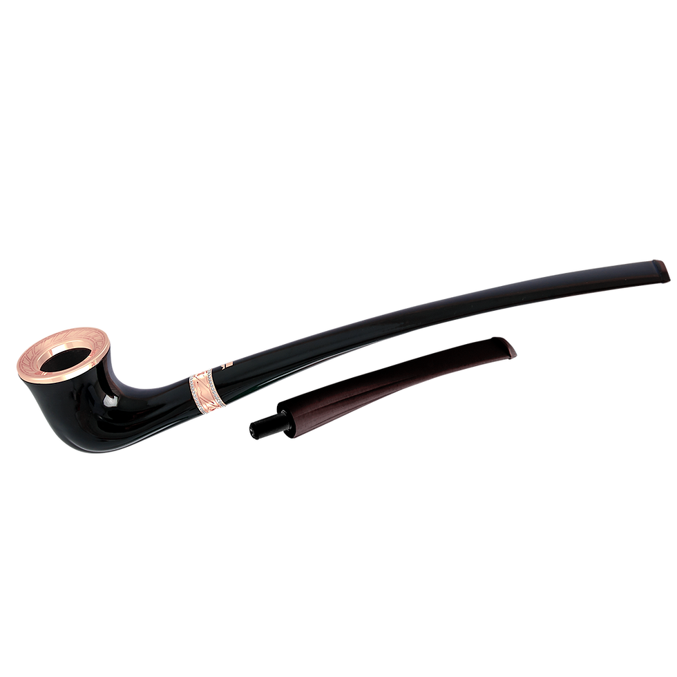 Thumbnail: Jewellery-style gold smoking pipe for pipe smoking ladies