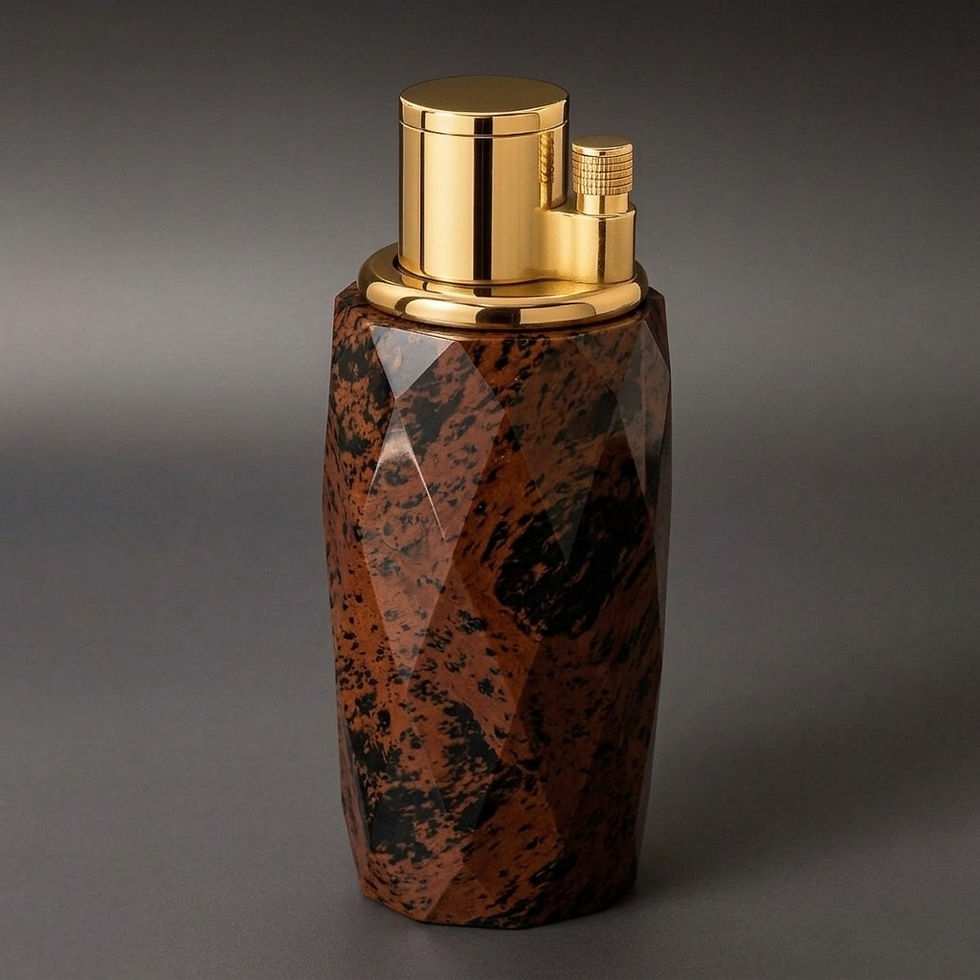 brown mahogany obsidian cigar lighter faceted volcanic glass cigar lighter,  encendedor de puros de obsidiana