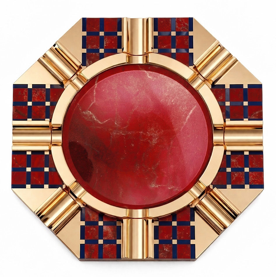 Thumbnail: Authentic red jasper Unique cigar ashtray designed for large format cigar gatherings