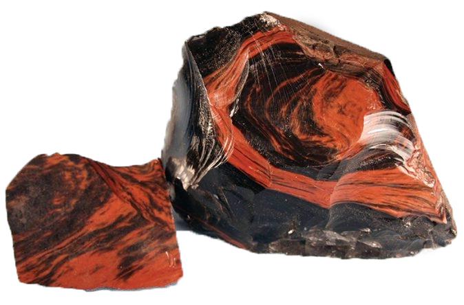 Mahogany Obsidian  A warm, reddish-brown stone with black streaks or patches—visually reminiscent of polished mahogany wood. It exudes natural earthiness and softness.